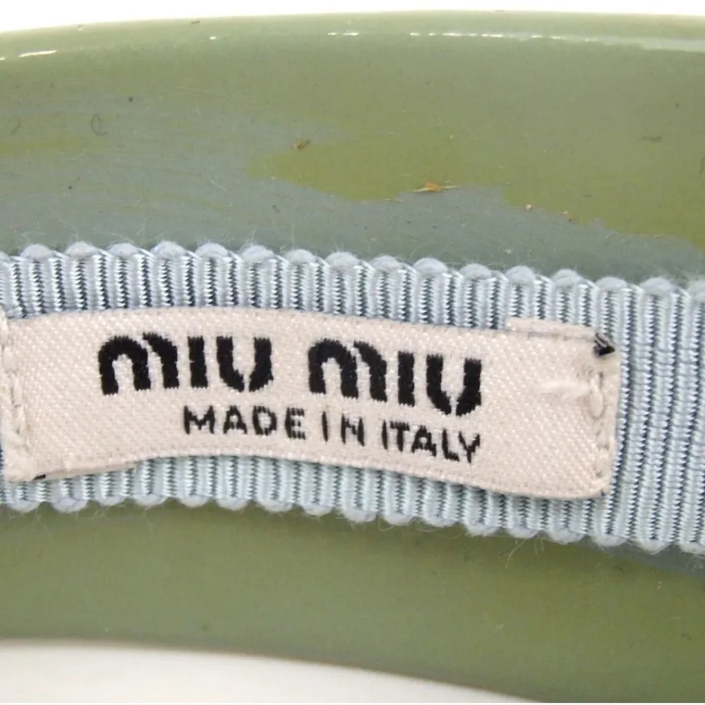 MIU MIU RIBBON STUDS KATYUSHA PATENT LEATHER